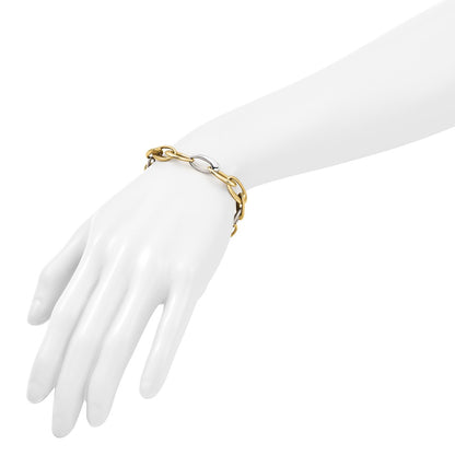 Polished Tapered Oval Link Bracelet 7.5"
