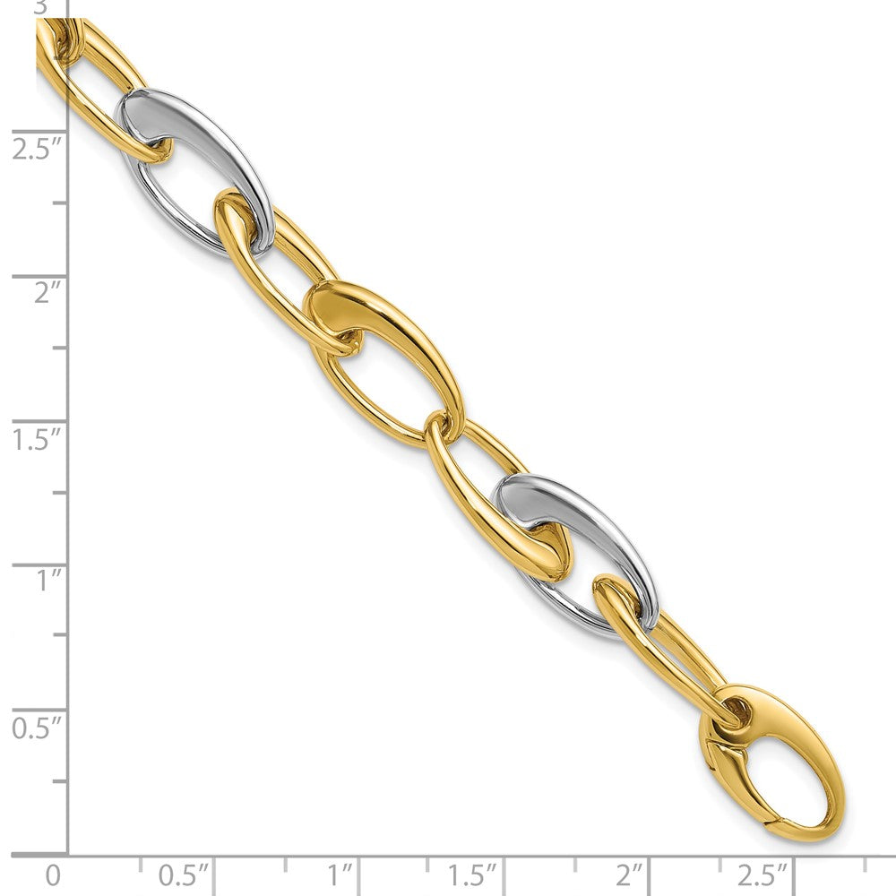 Polished Tapered Oval Link Bracelet 7.5"