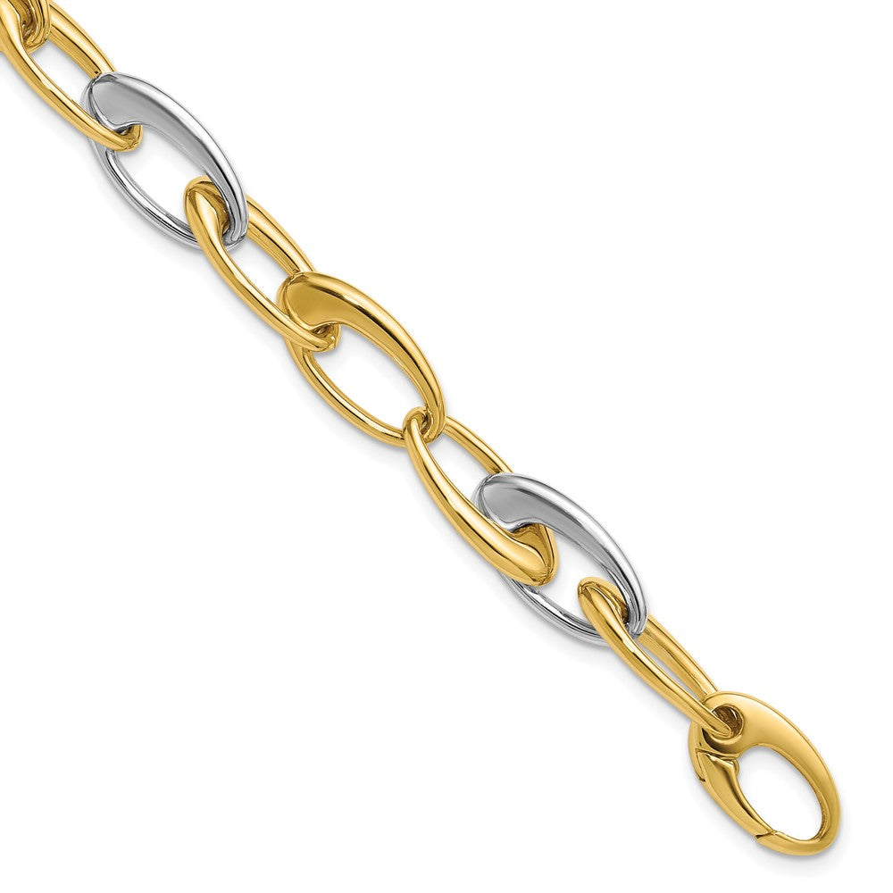 Polished Tapered Oval Link Bracelet 7.5"