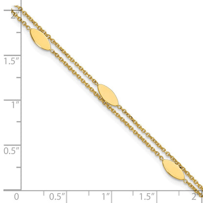 Polished Fancy 2-Strand Navette w/ .5in Ext. Bracelet