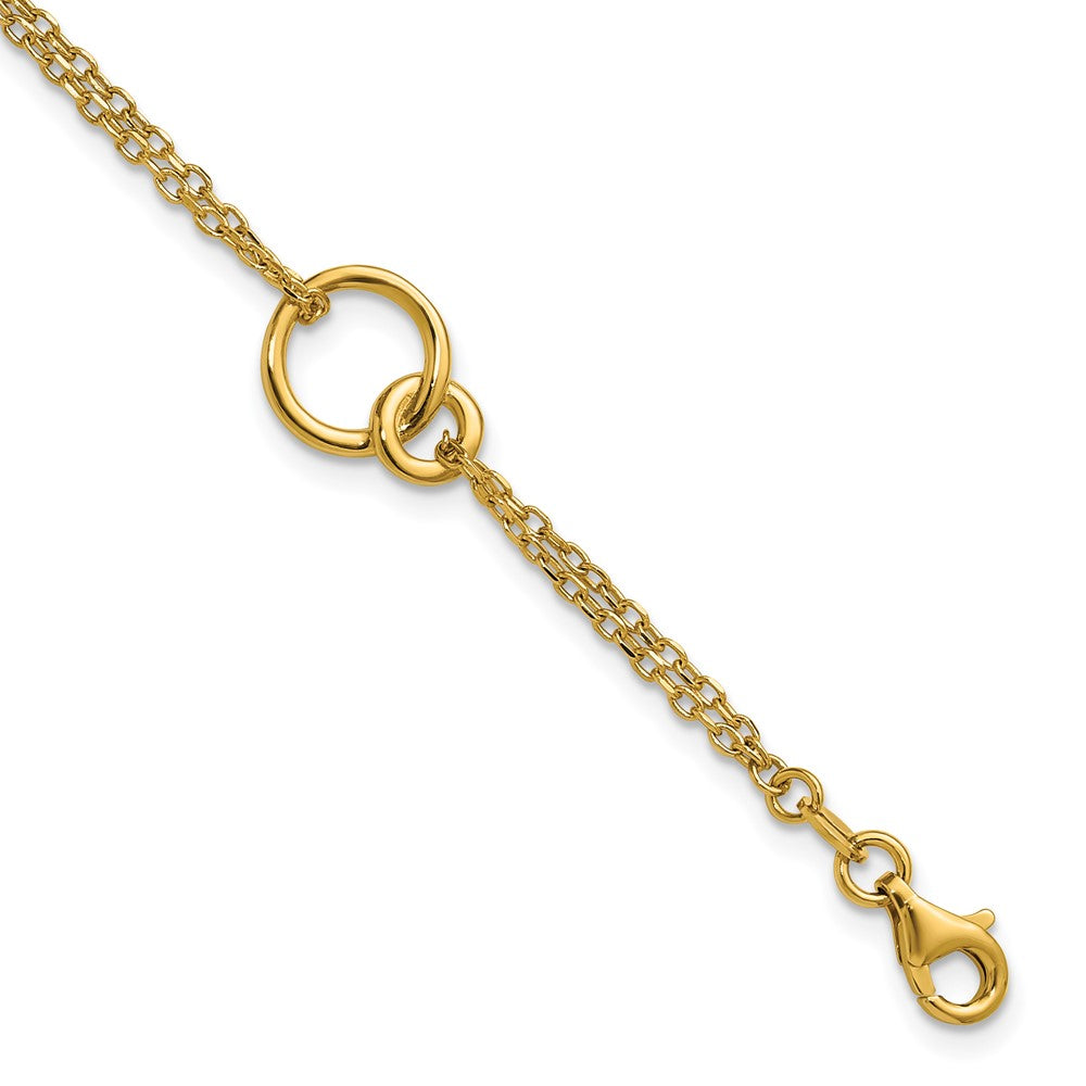 Polished 2-Strand Double Circle w/ .5in Ext. Bracelet
