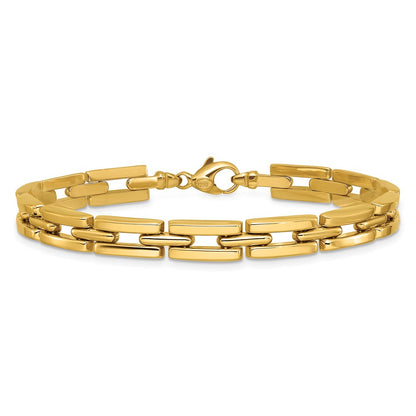Polished 6.5mm Fancy Link Bracelet 7.5"