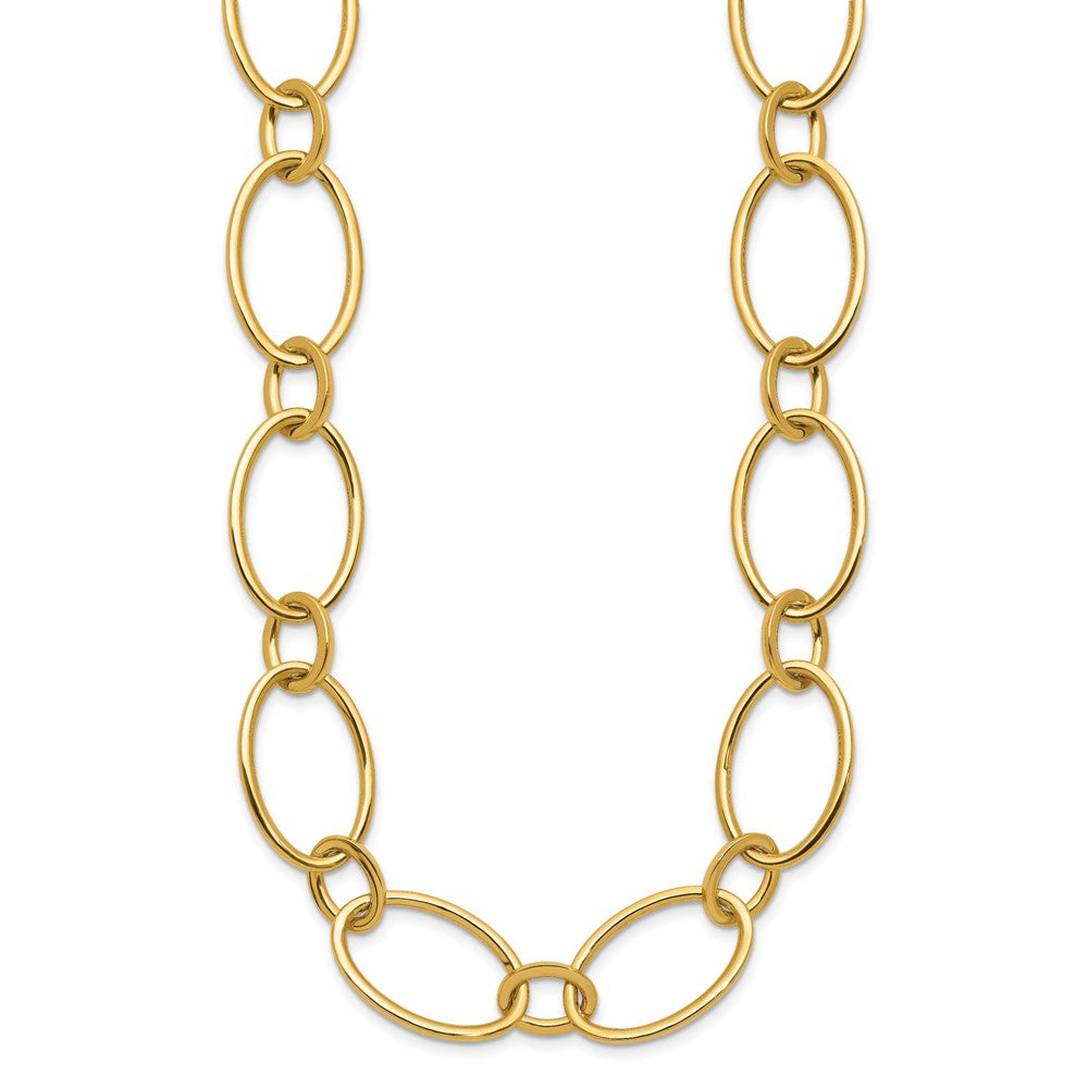Polished Fancy Mixed Oval Link Necklace 18"