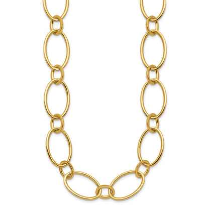 Polished Fancy Mixed Oval Link Necklace 18"