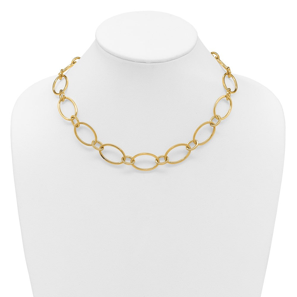 Polished Fancy Mixed Oval Link Necklace 18"