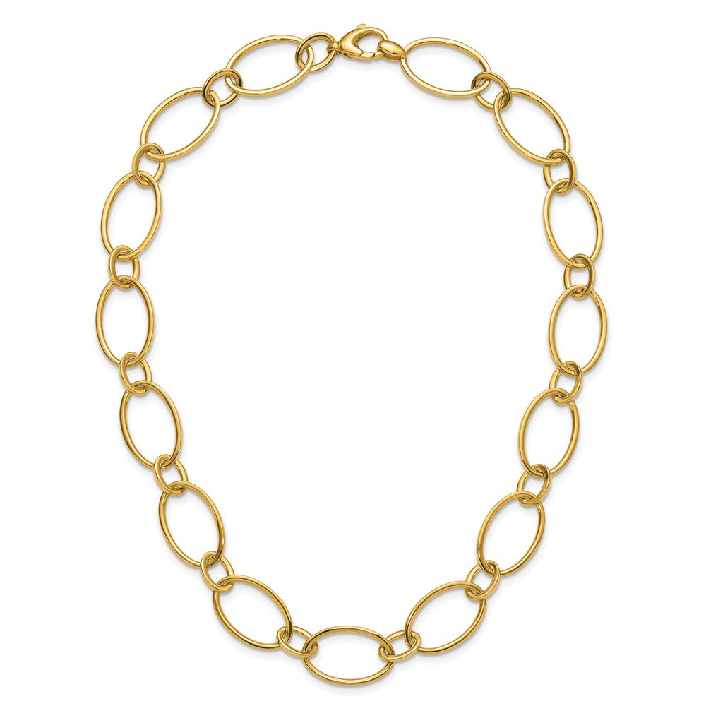 Polished Fancy Mixed Oval Link Necklace 18"