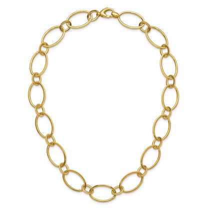 Polished Fancy Mixed Oval Link Necklace 18"