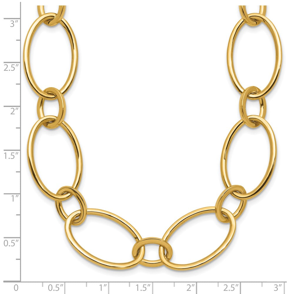 Polished Fancy Mixed Oval Link Necklace 18"