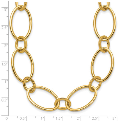 Polished Fancy Mixed Oval Link Necklace 18"