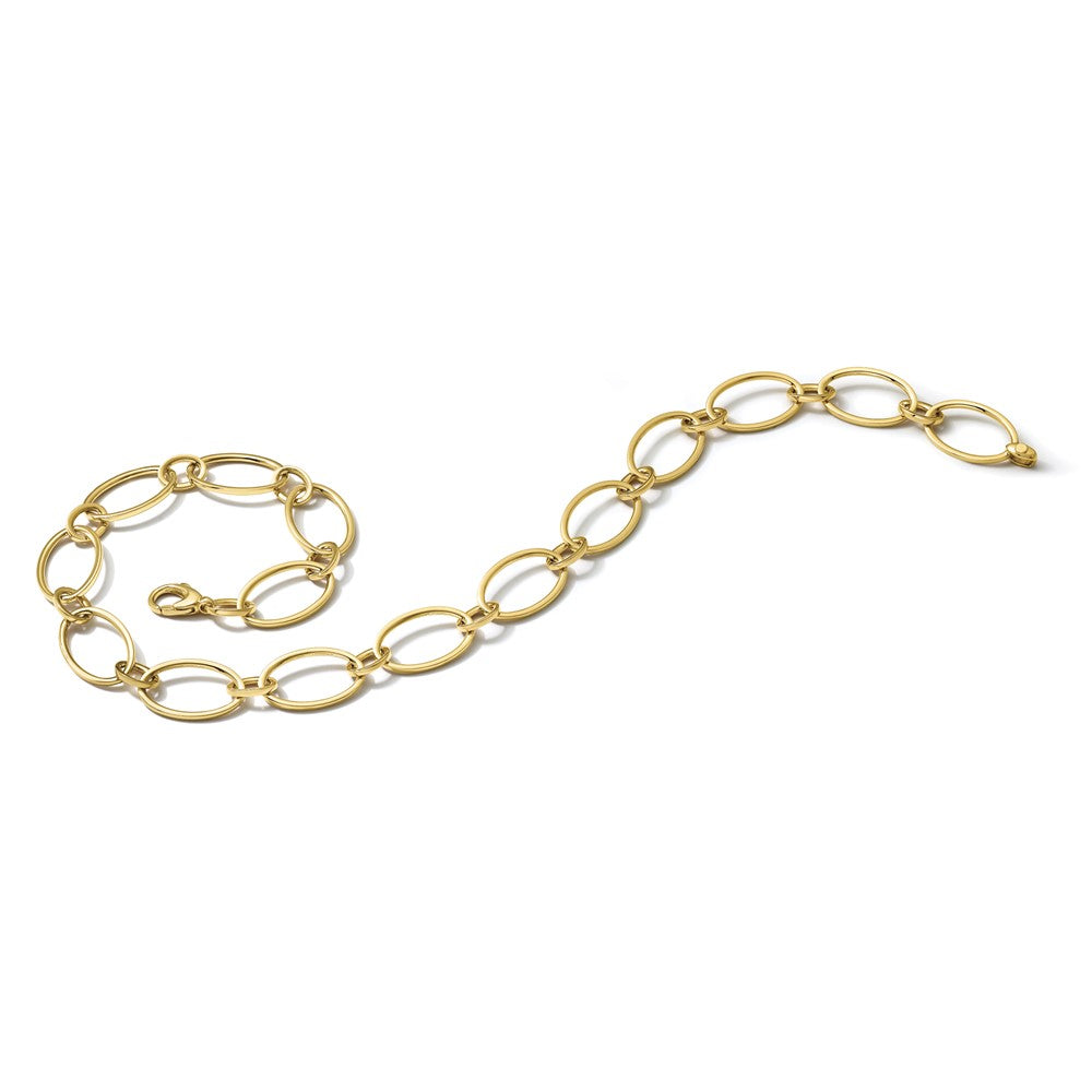 Polished Fancy Mixed Oval Link Necklace 18"