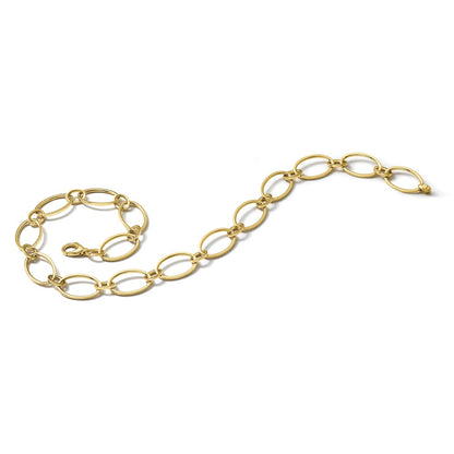 Polished Fancy Mixed Oval Link Necklace 18"