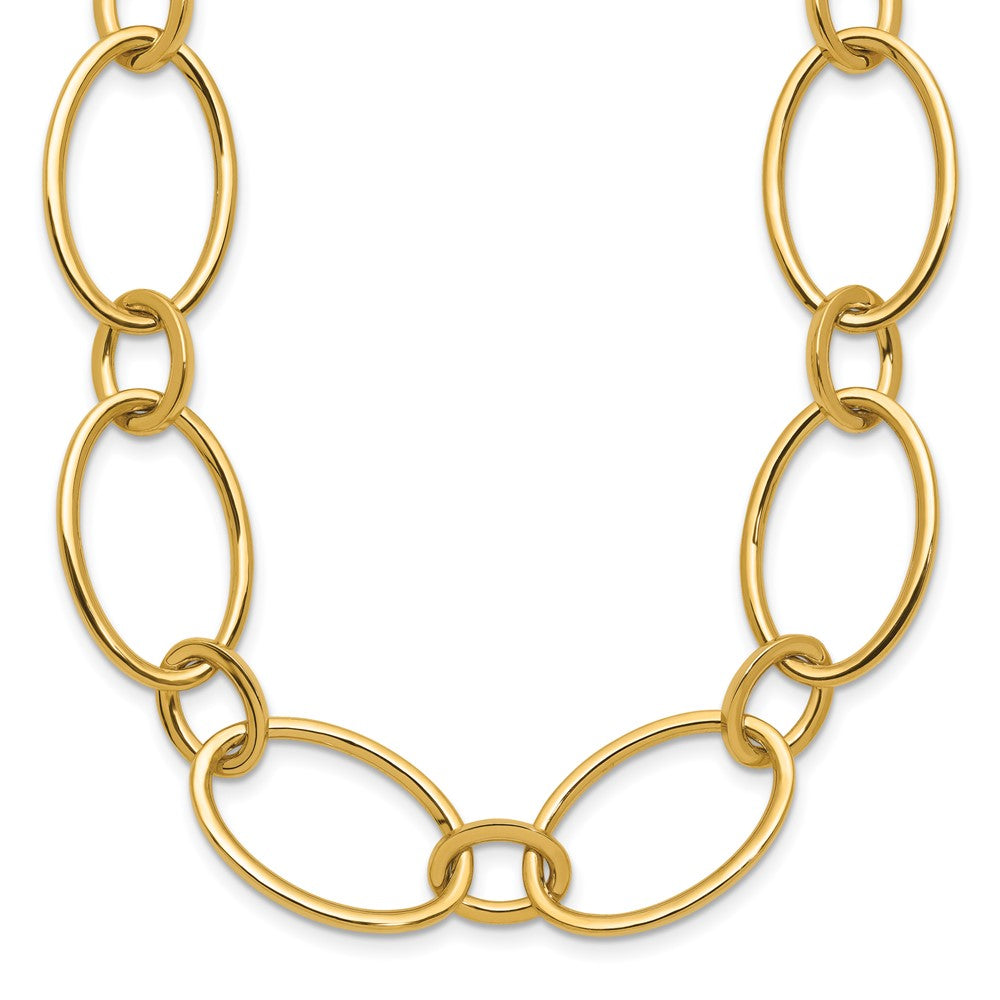 Polished Fancy Mixed Oval Link Necklace 18"