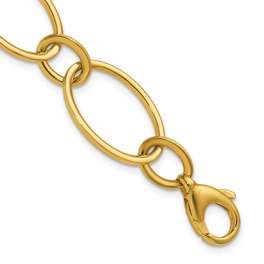 Polished Fancy Mixed Oval Link Bracelet 7.5"