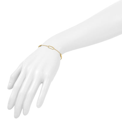 Polished Elongated Oval and Bar w/.5in Ext. Bracelet