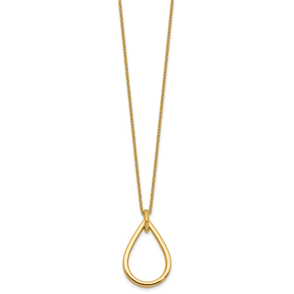 Polished Fancy Open Teardrop w/ 2in Ext. Necklace