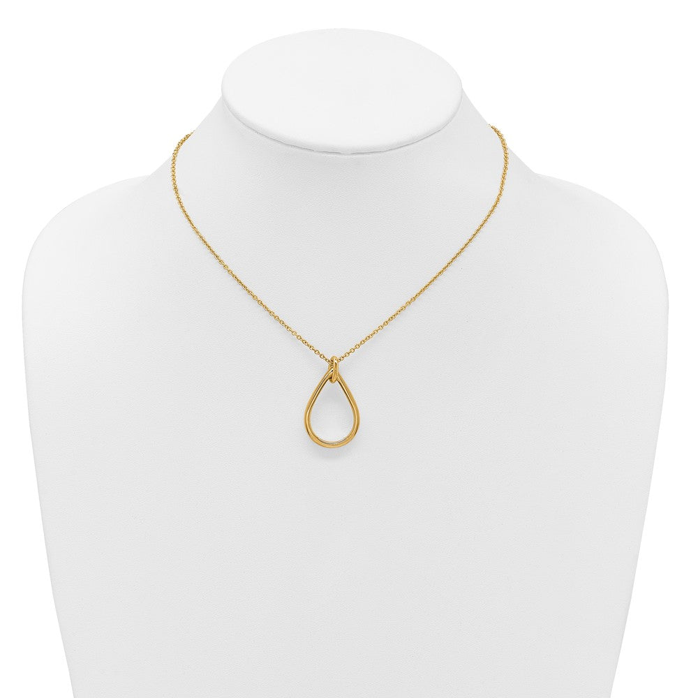 Polished Fancy Open Teardrop w/ 2in Ext. Necklace