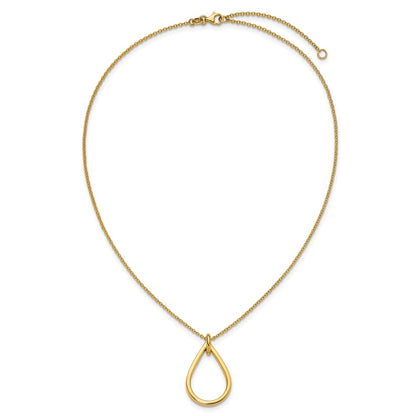 Polished Fancy Open Teardrop w/ 2in Ext. Necklace
