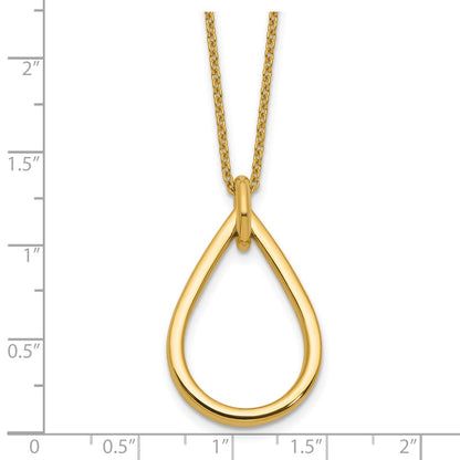 Polished Fancy Open Teardrop w/ 2in Ext. Necklace