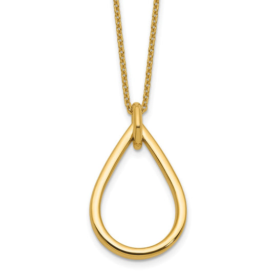 Polished Fancy Open Teardrop w/ 2in Ext. Necklace
