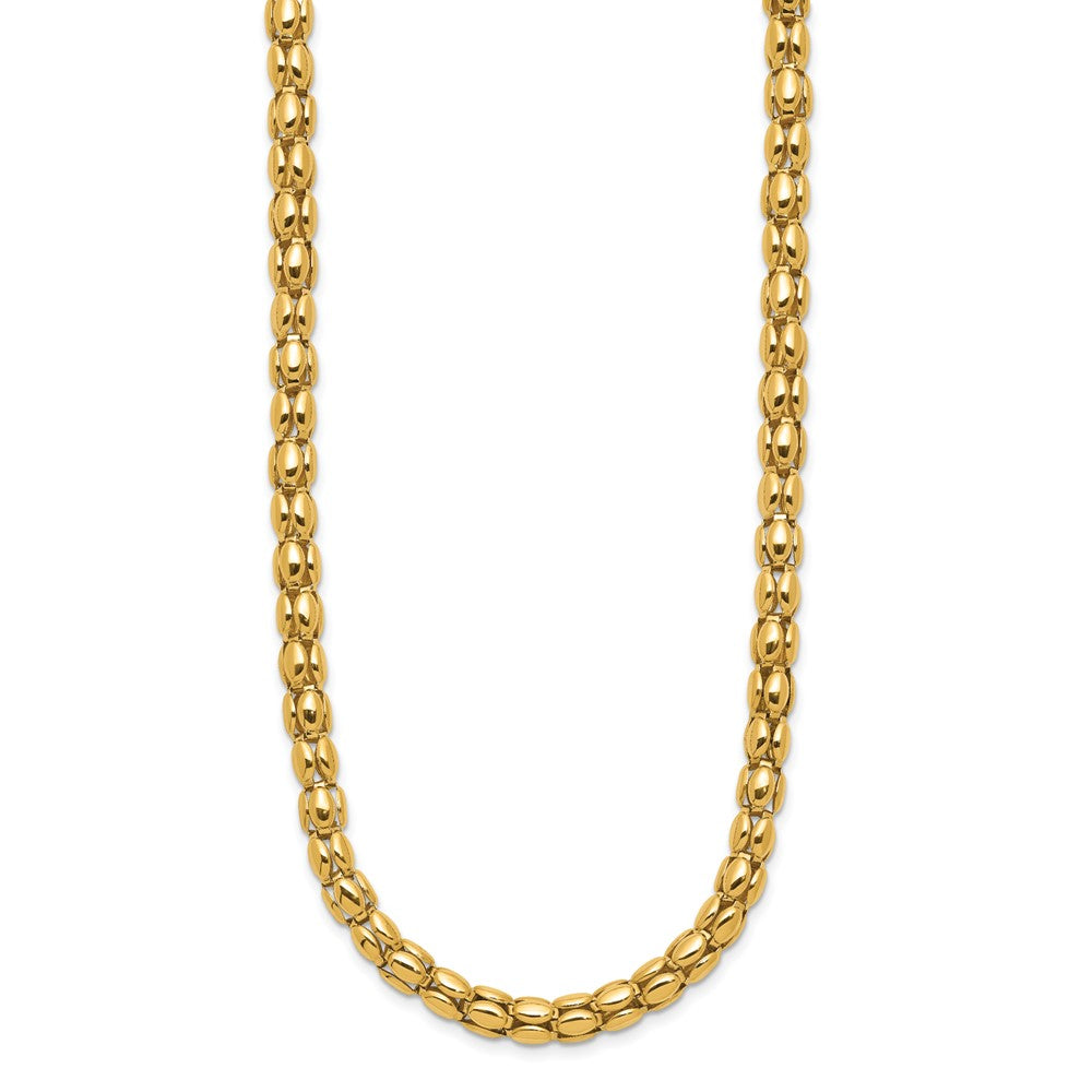 Polished 5.5mm Popcorn Mesh Necklace 18"