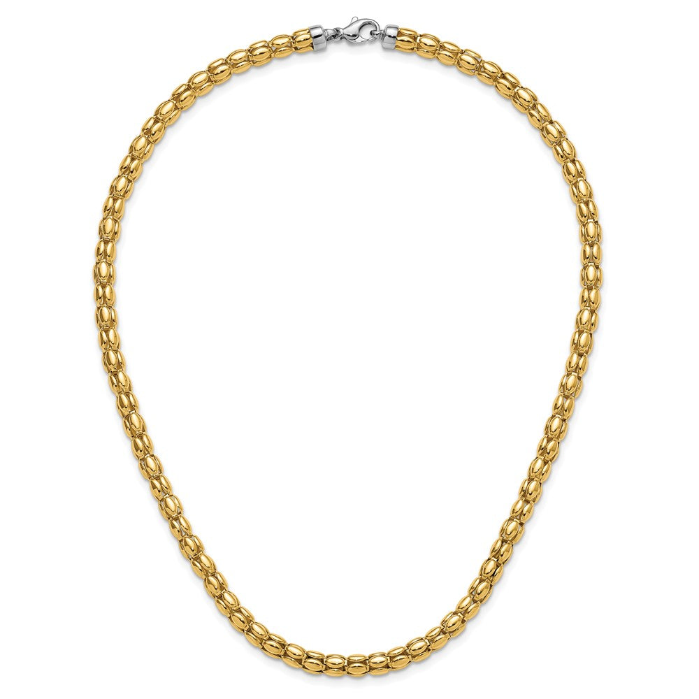Polished 5.5mm Popcorn Mesh Necklace 18"