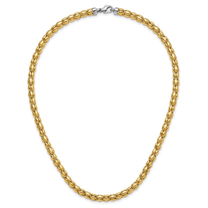Polished 5.5mm Popcorn Mesh Necklace 18"