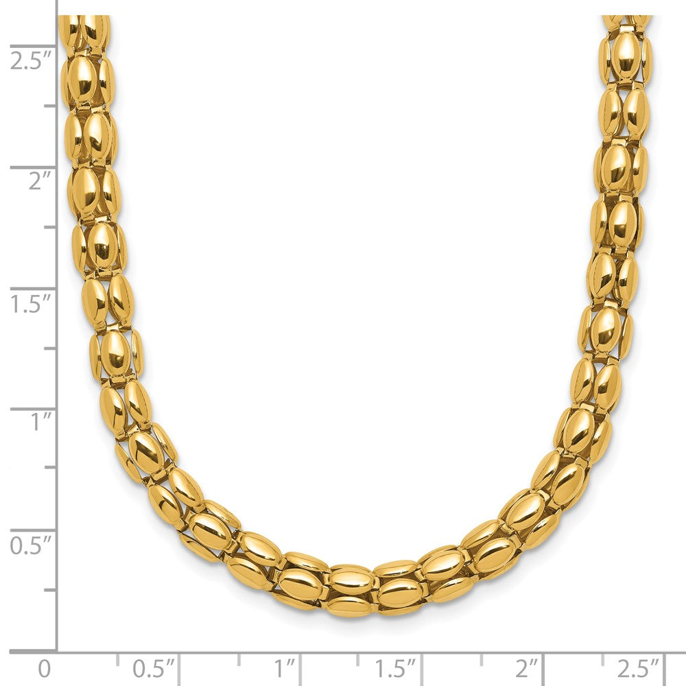 Polished 5.5mm Popcorn Mesh Necklace 18"