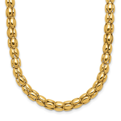 Polished 5.5mm Popcorn Mesh Necklace 18"