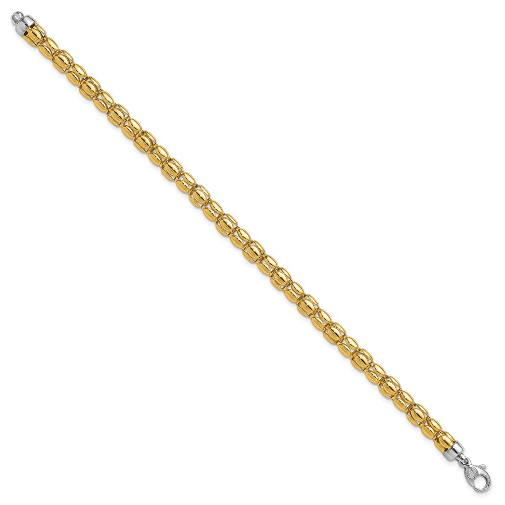 Polished 5.5mm Popcorn Link Bracelet 7.5"