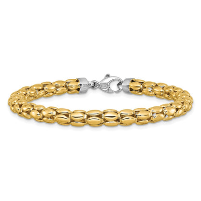 Polished 5.5mm Popcorn Link Bracelet 7.5"