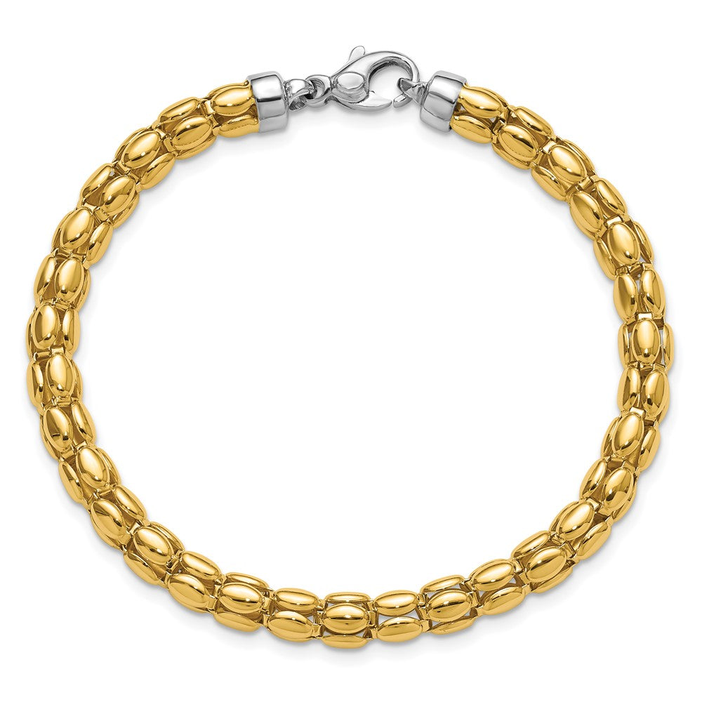 Polished 5.5mm Popcorn Link Bracelet 7.5"
