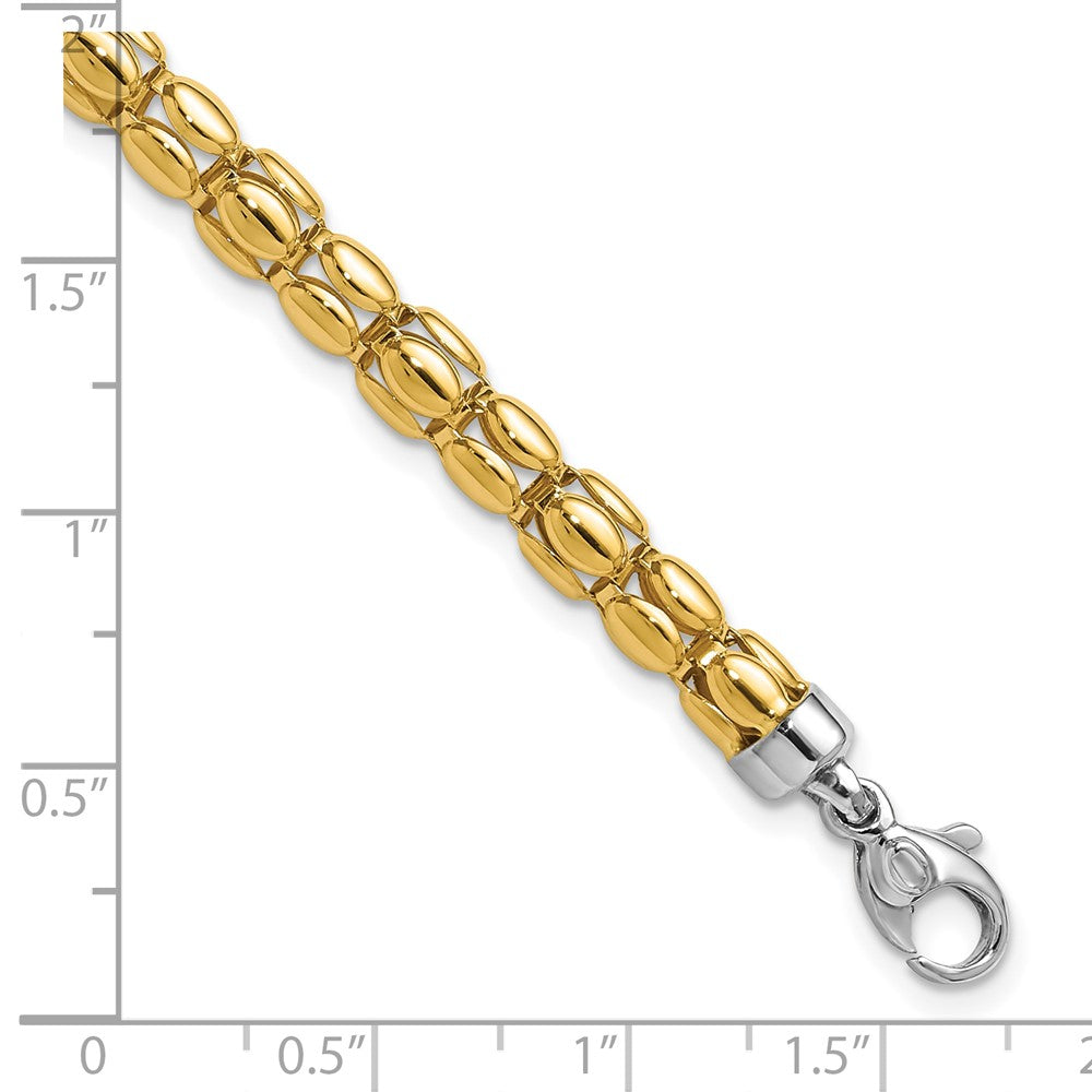 Polished 5.5mm Popcorn Link Bracelet 7.5"