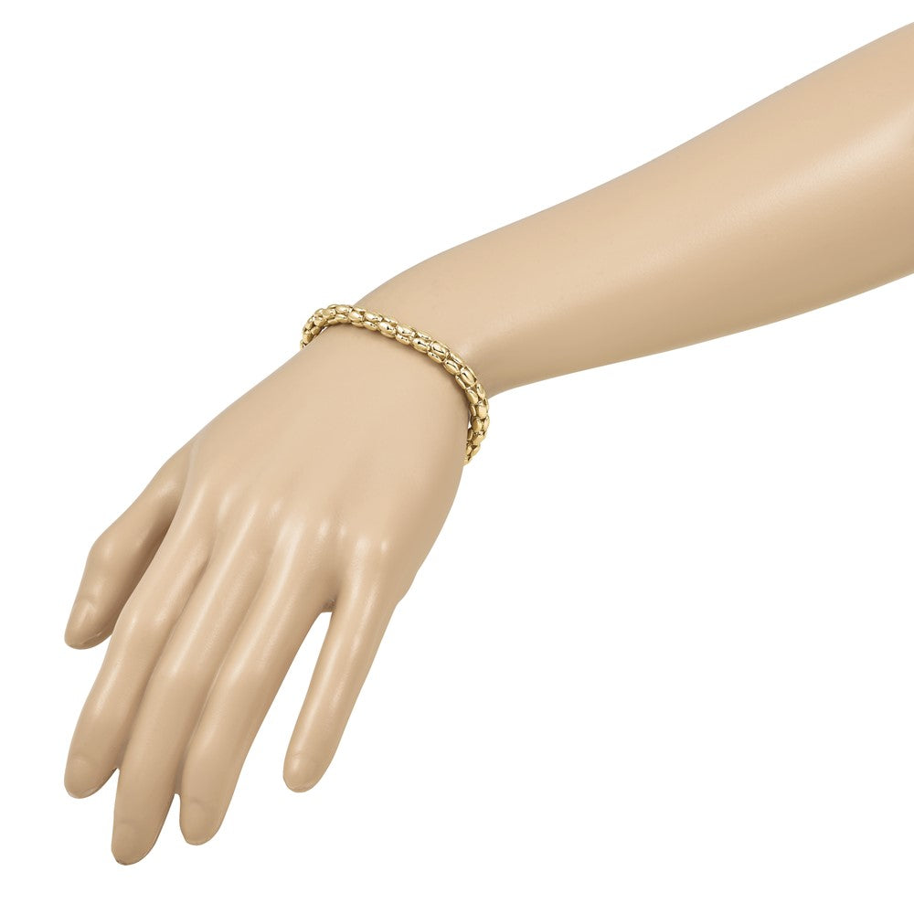 Polished 5.5mm Popcorn Link Bracelet 7.5"