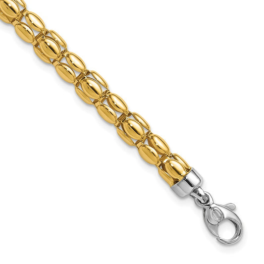 Polished 5.5mm Popcorn Link Bracelet 7.5"