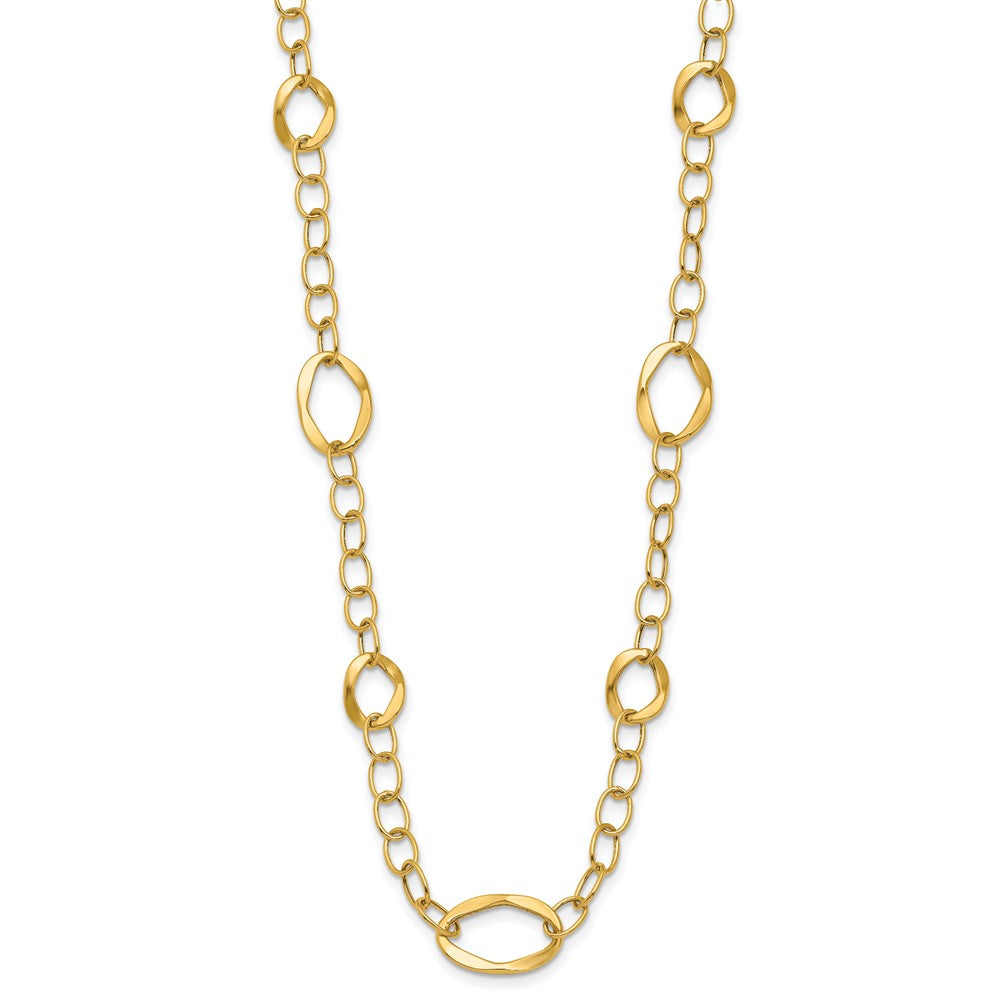 Polished Fancy Link w/2in ext. Necklace