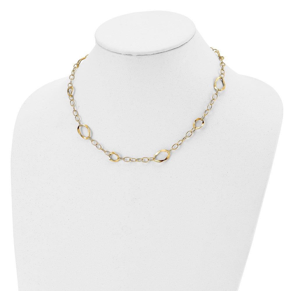 Polished Fancy Link w/2in ext. Necklace