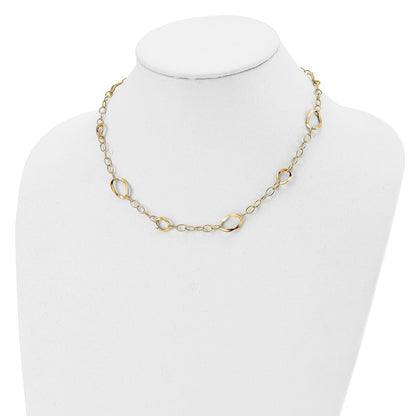 Polished Fancy Link w/2in ext. Necklace