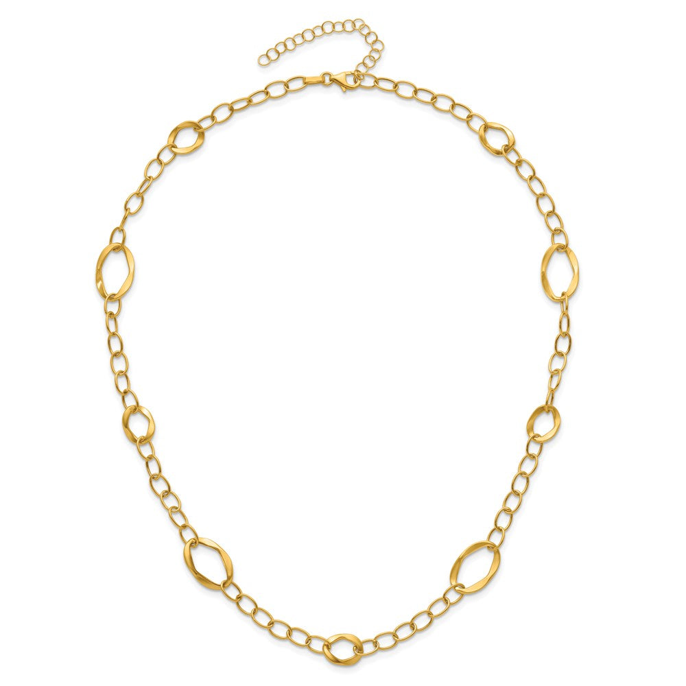 Polished Fancy Link w/2in ext. Necklace