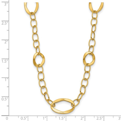Polished Fancy Link w/2in ext. Necklace