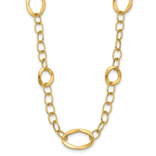 Polished Fancy Link w/2in ext. Necklace