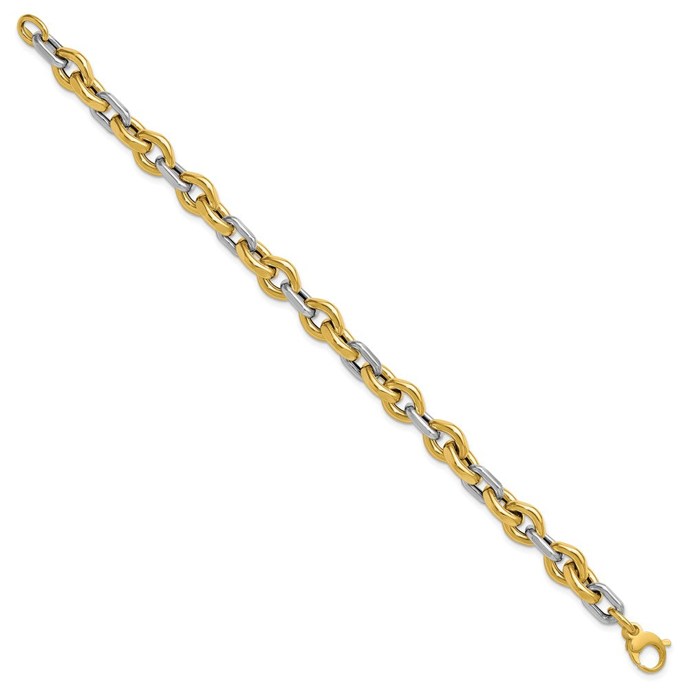 Polished Fancy Flat Edge Link Bracelet 7.75"