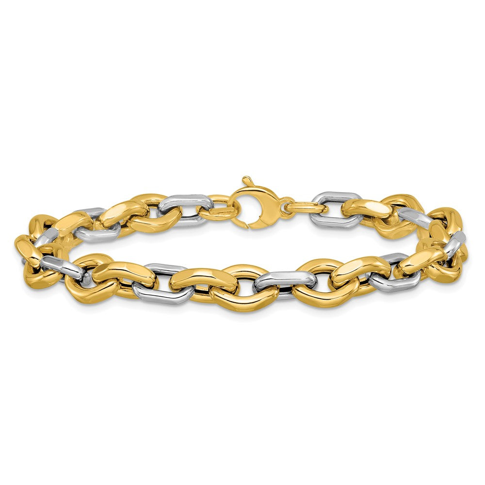 Polished Fancy Flat Edge Link Bracelet 7.75"