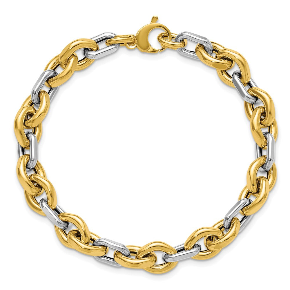 Polished Fancy Flat Edge Link Bracelet 7.75"