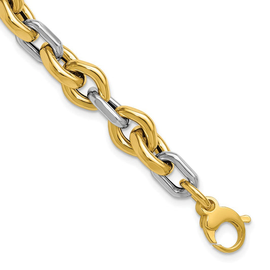 Polished Fancy Flat Edge Link Bracelet 7.75"