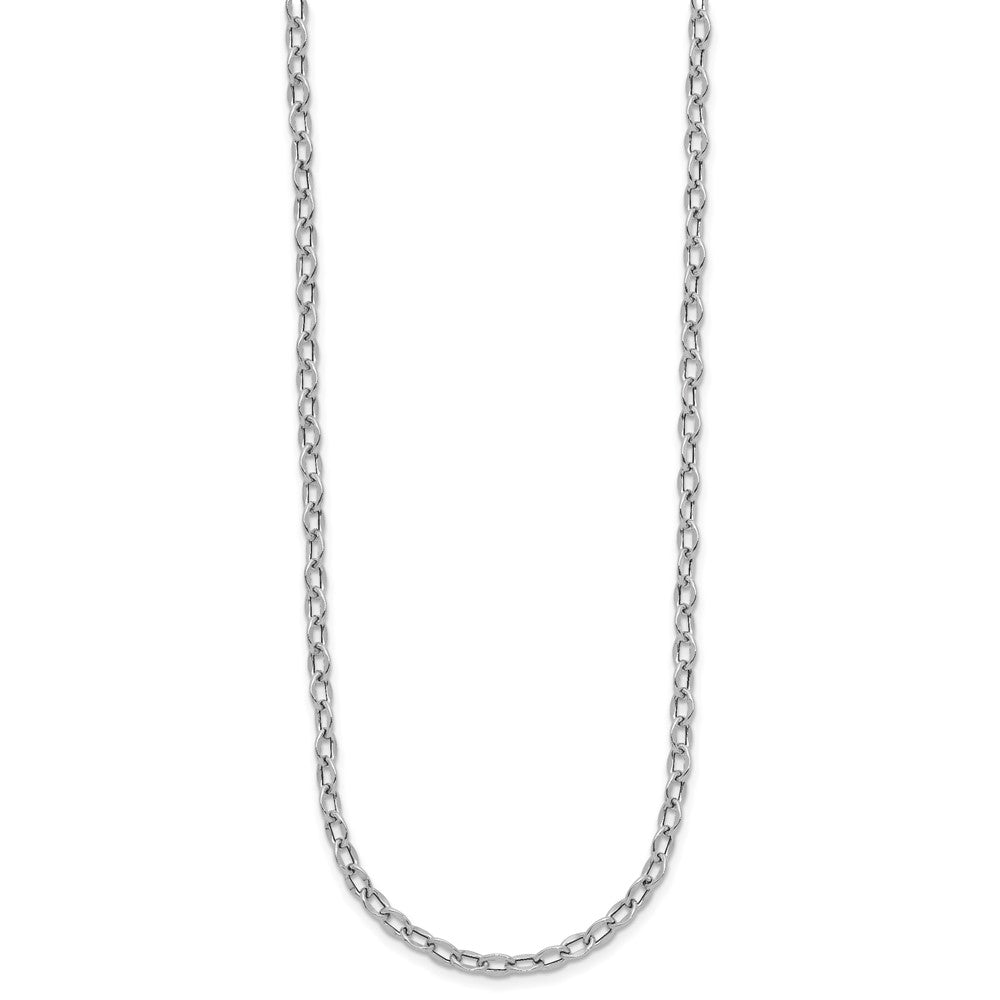 Polished Fancy Flat Cable Link Necklace 18"