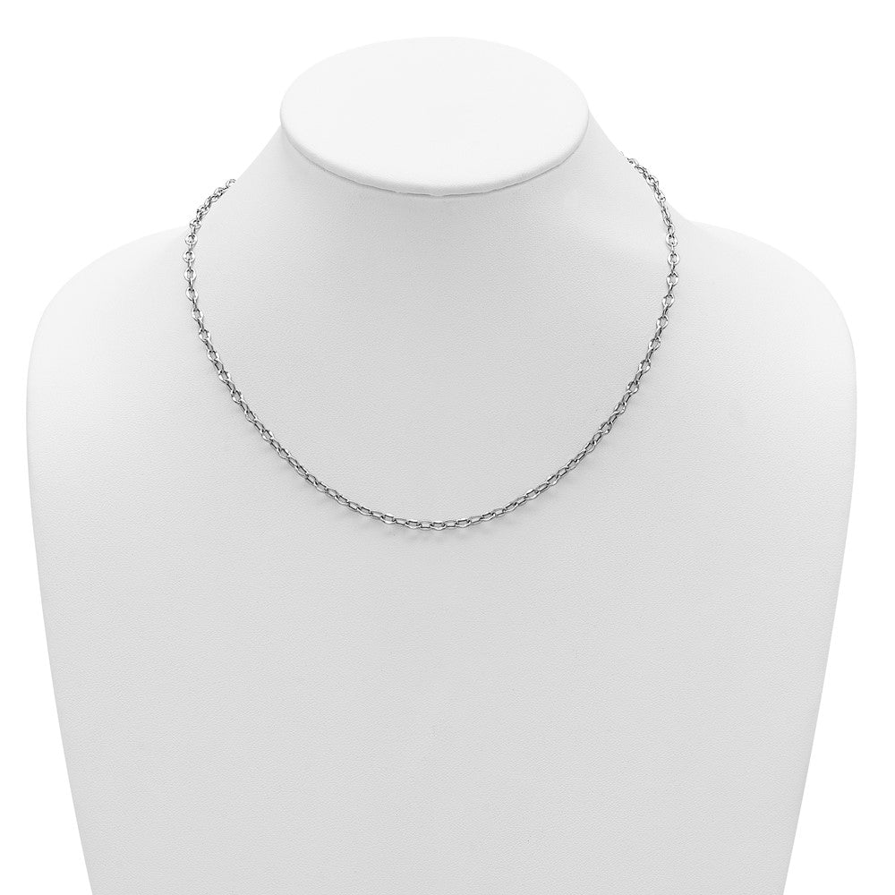 Polished Fancy Flat Cable Link Necklace 18"