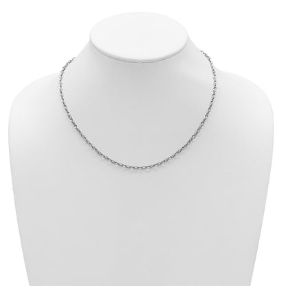 Polished Fancy Flat Cable Link Necklace 18"