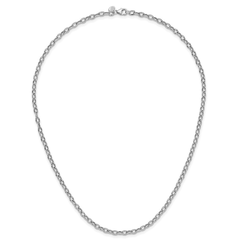 Polished Fancy Flat Cable Link Necklace 18"