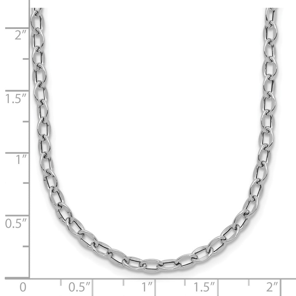Polished Fancy Flat Cable Link Necklace 18"