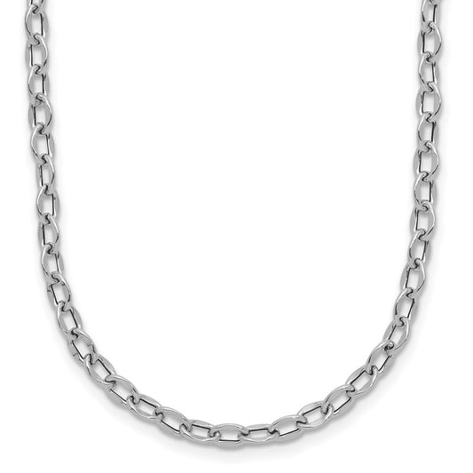 Polished Fancy Flat Cable Link Necklace 18"